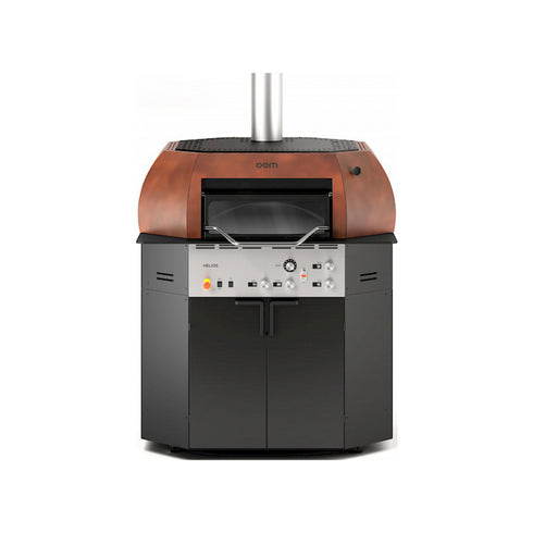Four à pizza 1 niveau digitale HELIOS 104 - Base de cuisson rotative - 7 pizzas 30cm - Couleur Acier Corten